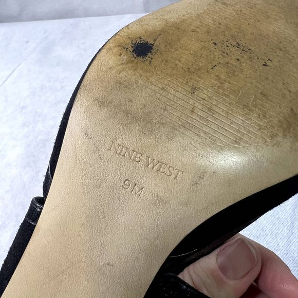 Nine West Strap Slip On Pumps Kitten Heel Black Size 9M - Picture 9 of 10